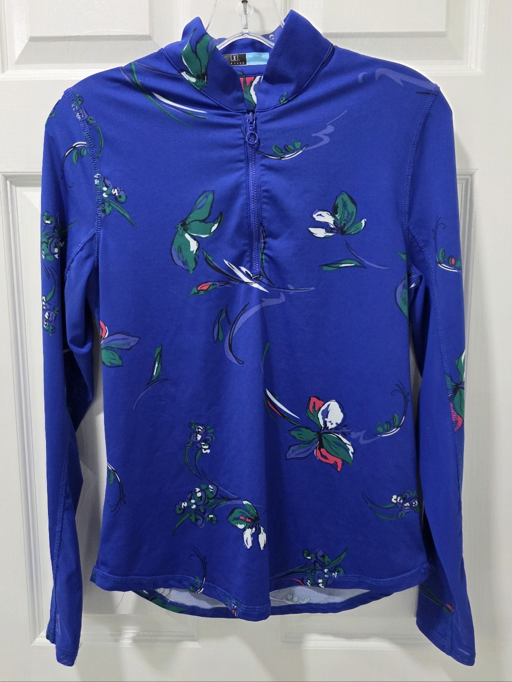 PGA TOUR Floral Quarter-Zip Performance Pullover, Small - Picture 3 of 5